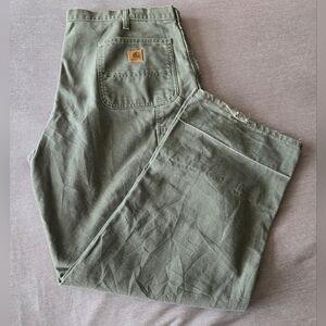 Vintage Carhartt Green Carpenter Work Pants Size 40 X 30